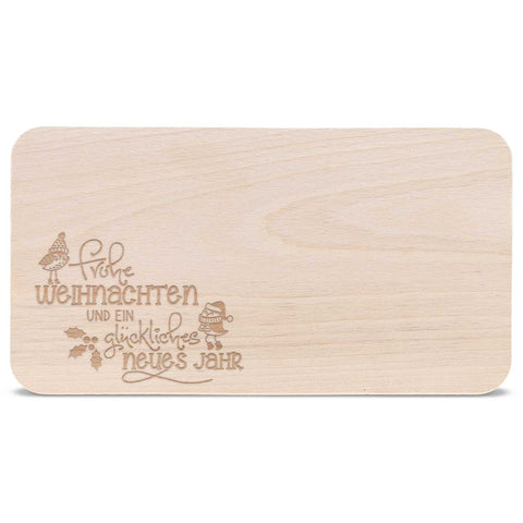 Frühstücksbrettchen aus Holz mit Gravur - Frohe Weihnachten - Weihnachtsdeko