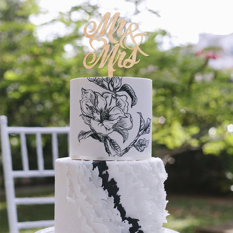 Cake Topper Mr & Mrs
