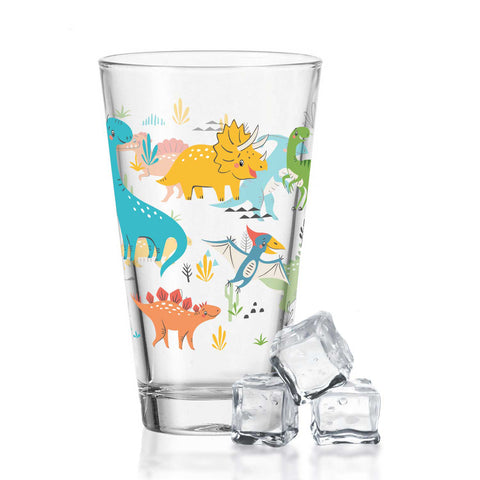 Leonardo Wasserglas mit UV-Druck "Dinogruppe" - Für Kinder im 360° Design