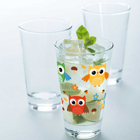 Leonardo Wasserglas mit UV-Druck "Eulen" - Für Kinder im 360° Design