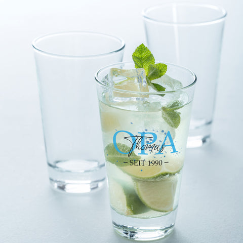 Leonardo Wasserglas mit UV-Druck "Opa" mit Wunschname & Datum