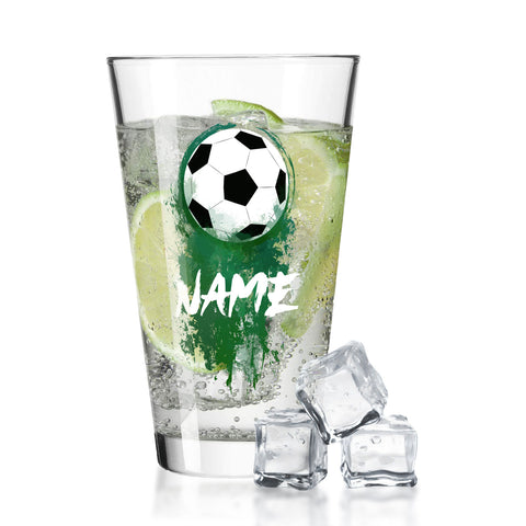 Leonardo Wasserglas mit UV-Druck "Fußball" mit Wunschname - Für Kinder