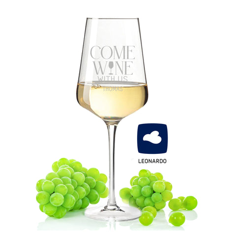 Leonardo Weinglas mit Gravur "Come Wine with us"