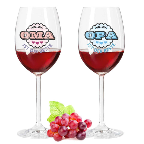 Leonardo Weingläser mit UV-Druck "Opa & Oma ist der/die Beste" im Set