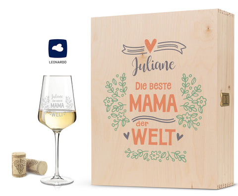 Leonardo Weinglas mit Gravur "Die beste Mama der Welt"