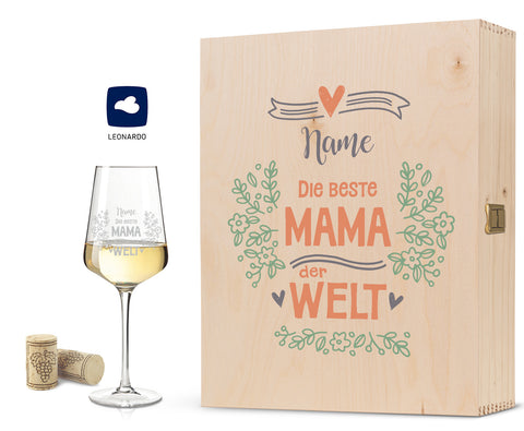 Leonardo Weinglas mit Gravur "Die beste Mama der Welt"