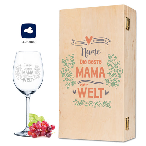 Leonardo Weinglas mit Gravur "Die beste Mama der Welt"