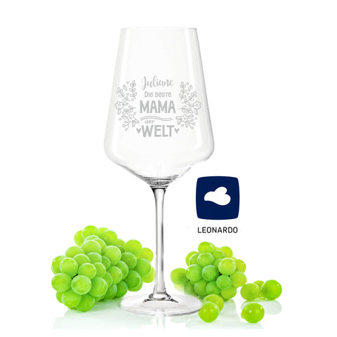 Leonardo Weinglas mit Gravur "Die beste Mama der Welt"