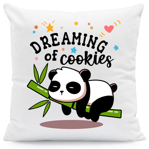 Bedrucktes Kissen mit Spruch Dreaming of Cookies
