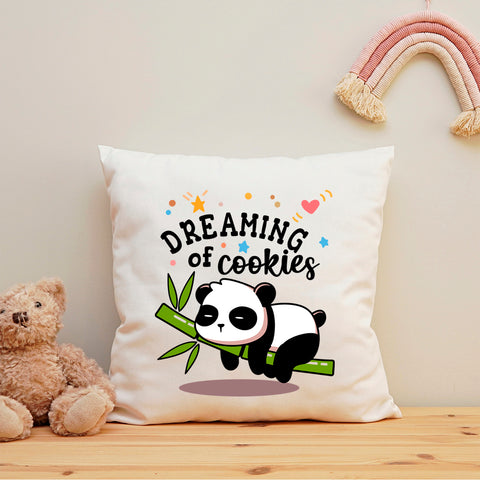Bedrucktes Kissen mit Spruch Dreaming of Cookies