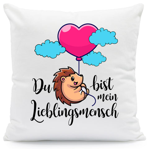 Bedrucktes Kissen mit Spruch Du bist mein Lieblingsmensch