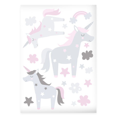 Wandsticker Set Einhorn & Sterne