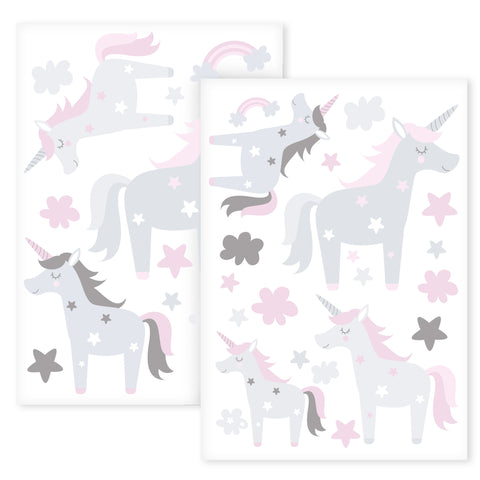 Wandsticker Set Einhorn & Sterne