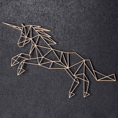 Origami Einhorn V2 aus Holz -