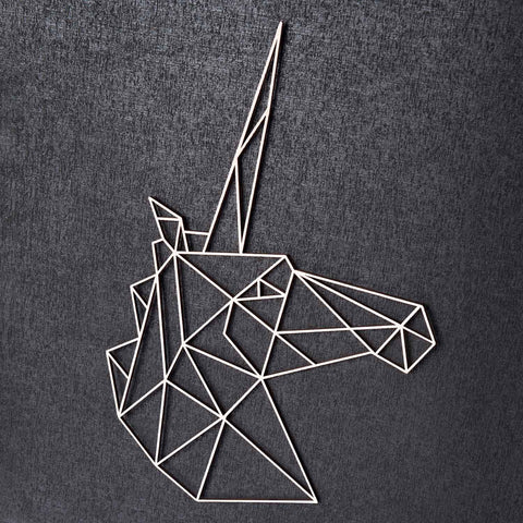 Origami Einhornkopf aus Holz -