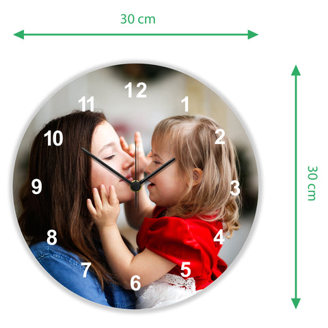 Wanduhr aus Holz Personalisiert - mit UV Druck