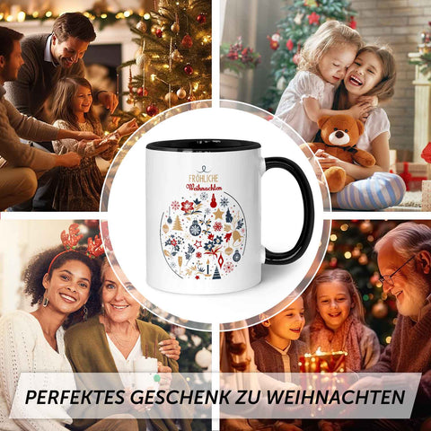 Bedruckte Tasse mit Weihnachtsmotiv - Fröhliche Weihnachtskugel