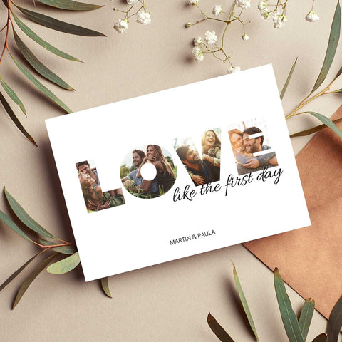 Holzschild mit Foto - Love - Fotoschriftzug mit Namen zum Selbstgestalten