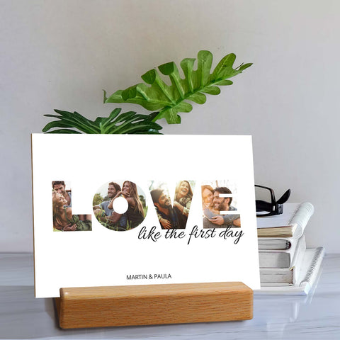Holzschild mit Foto - Love - Fotoschriftzug mit Namen zum Selbstgestalten