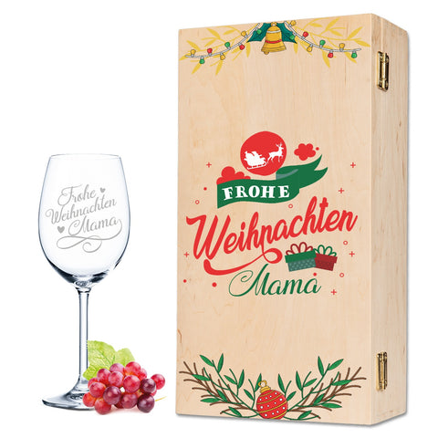 Leonardo Weinglas mit Gravur "Frohe Weihnachten Mama"