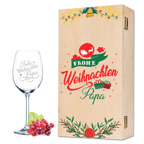 Leonardo Weinglas mit Gravur "Frohe Weihnachten Papa"