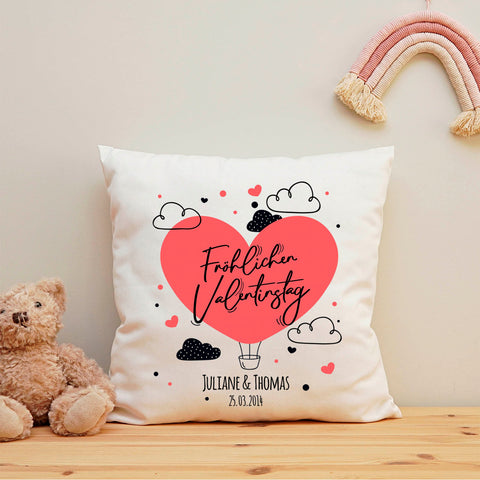 Bedrucktes Kissen mit Motiv Fröhlichen Valentinstag