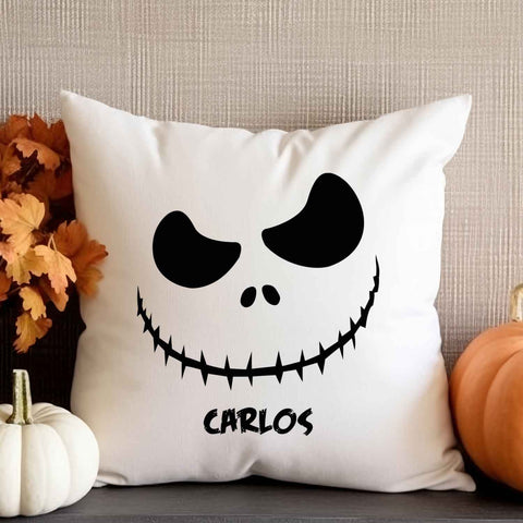Bedrucktes Kissen mit Motiv Scary Face