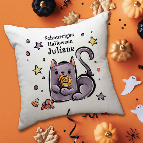 Bedrucktes Kissen "Happy Halloween" in versch. Designs