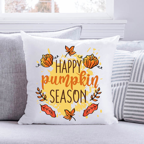Bedrucktes Kissen mit Spruch Happy Pumpkin Season