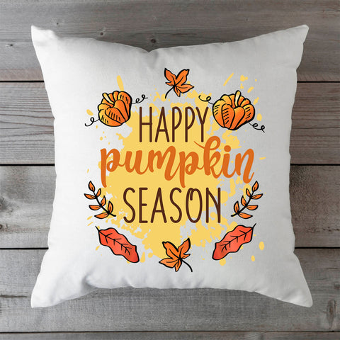 Bedrucktes Kissen mit Spruch Happy Pumpkin Season