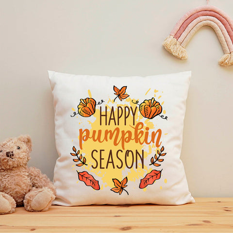 Bedrucktes Kissen mit Spruch Happy Pumpkin Season