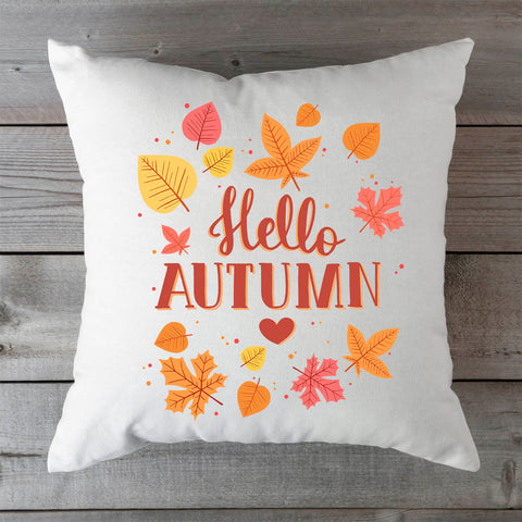 Bedrucktes Kissen mit Spruch Hello Autumn