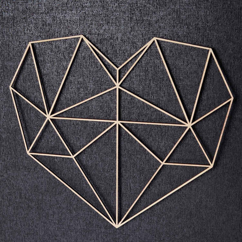Origami 3D Herz aus Holz -