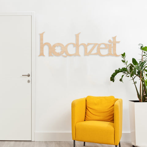 Großes Türschild "Hochzeit" aus Holz