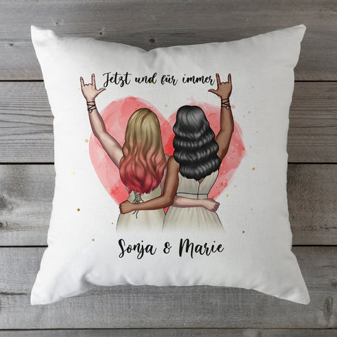 Bedrucktes Kissen mit Konfiguration im Beste Freundin Design