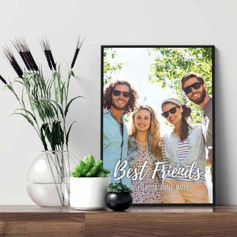 Holzschild mit Foto - Bild mit Wunschtext und Namen - Holzbild zum Selbstgestalten