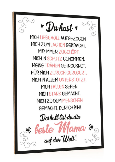 Holzschild mit Spruch Beste Mama der Welt