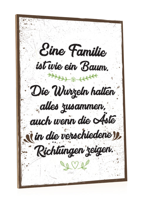 Holzschild Familie ist wie ein Baum