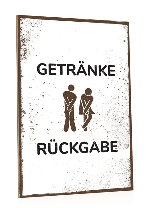 Holzschild Getränke Rückgabe