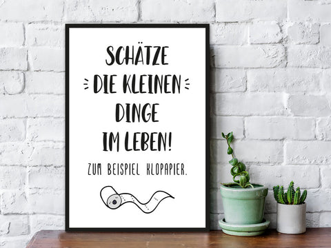 Holzschild mit Spruch - Die kleinen Dinge im Leben