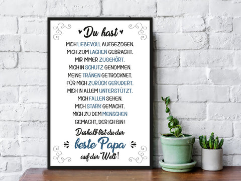 Holzschild mit Spruch Bester Papa der Welt