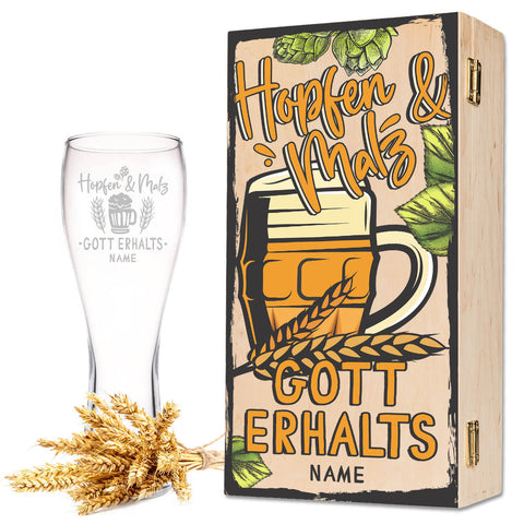 Leonardo Weizenglas "Hopfen und Malz Gott erhalts" mit Namen