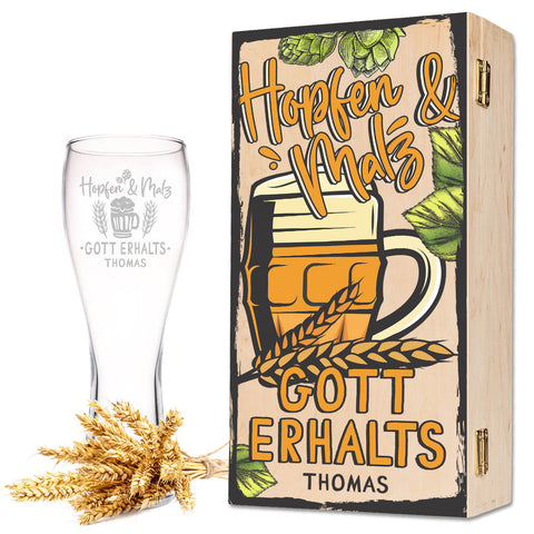 Leonardo Weizenglas "Hopfen und Malz Gott erhalts" mit Namen