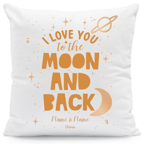 Bedrucktes Kissen mit Motiv "I love you to the Moon and back"
