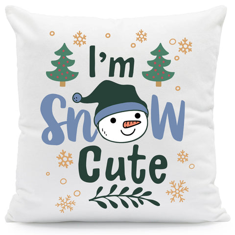 Kissen mit Weihnachtsmotiv - I'm snow cute - Weihnachtsdeko - Geschenke für Frauen & Männer
