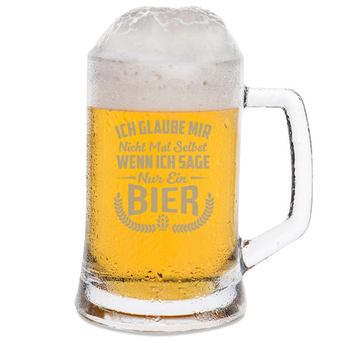 Montana Bierkrug mit Gravur "Ich glaube mir nicht mal selbst"