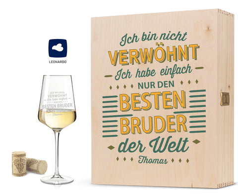 Leonardo Weinglas mit Gravur "Ich bin nicht Verwöhnt"