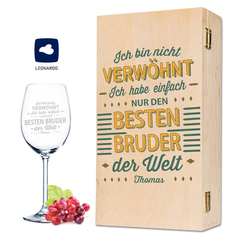 Leonardo Weinglas mit Gravur "Ich bin nicht Verwöhnt"