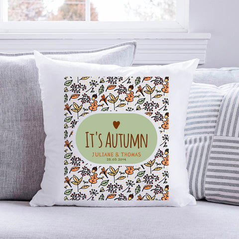 Bedrucktes Kissen mit Spruch It's Autumn