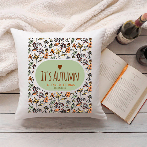 Bedrucktes Kissen mit Spruch It's Autumn